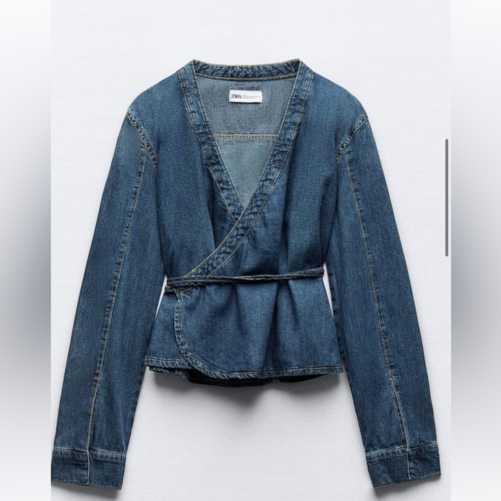 Wrap denim top
